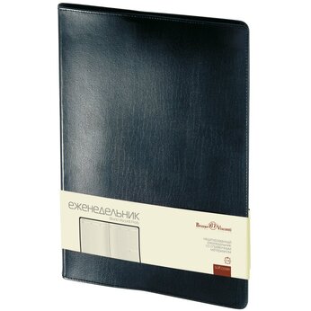 Еженедельник недатированный "Profy" черный, срез золотистый