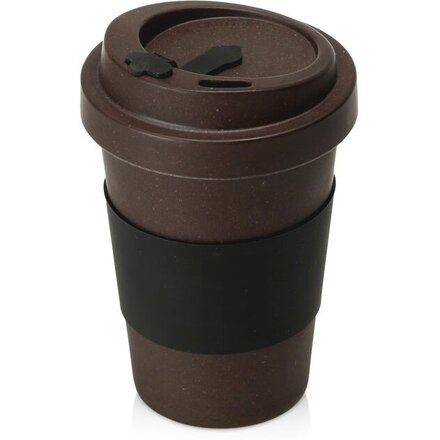 Стакан из кофе с силиконовой манжетой «Latte», коричневый, черный