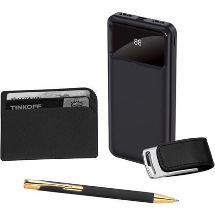 Набор подарочный: Зарядное устройство "Cypher", ручка "Glendale", футляр "Favor", карта памяти 