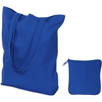 Складывающаяся сумка Skit из хлопка на молнии, синий