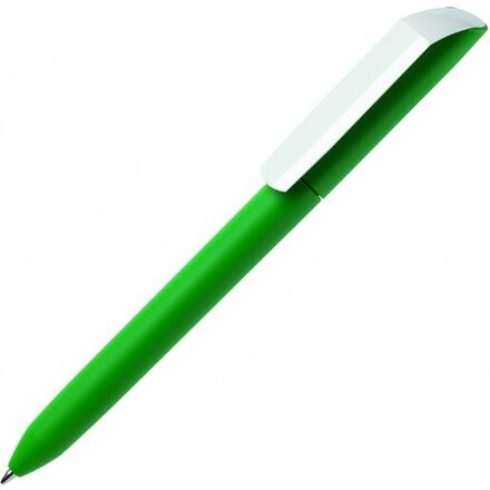 Ручка шариковая автоматическая "Flow Pure GOM CB" софт-тач, зеленый/белый