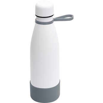 Термобутылка  "Olivia To Go" с манжетой, белый/серый