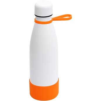 Термобутылка  "Olivia To Go" с манжетой, белый/оранжевый