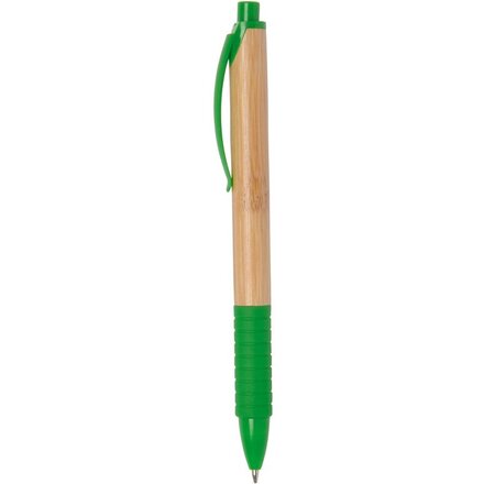 Ручка шариковая автоматическая "Bamboo Rubber" коричневый/зеленый