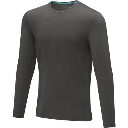 Ponoka мужская футболка из органического хлопка, длинный рукав, storm grey, размер 2XL