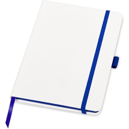 Блокнот "ColorNote White", твердая обложка A5, 80 листов, белый с синим