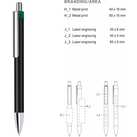 Ручка шариковая автоматическая "Polar Mix & Match" черный/зеленый