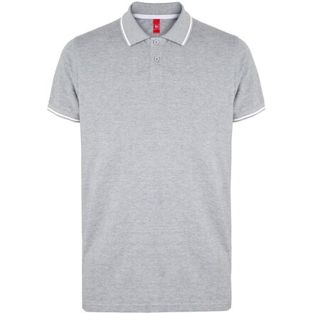 Рубашка-поло мужская "Spectrum" 195, XL, серый меланж/белый