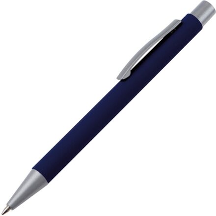 Ручка шариковая автоматическая "Abu Dhabi" софт-тач, темно-синий/серебристый