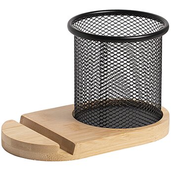 Подставка для ручек и телефона "SATELLIT", натуральный/черный