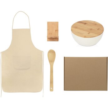 Подарочный набор с салатником, фартуком и подставкой