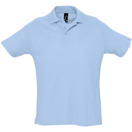 Рубашка-поло мужская "Summer II" 170, XS, небесно-голубой