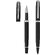 Набор "Deluxe" черный/серебристый: ручка шариковая автоматическая и роллер