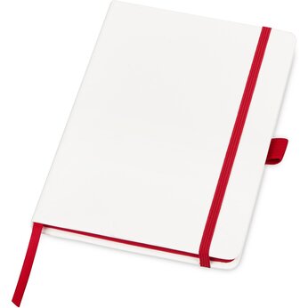Блокнот "ColorNote White", твердая обложка A5, 80 листов, белый с красным