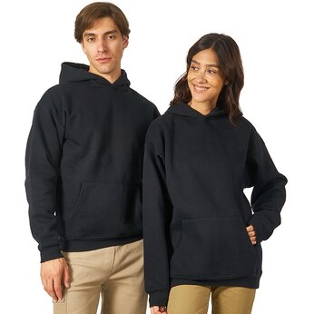 Толстовка с капюшоном оверсайз «Berlin» унисекс, черный,  XL-2XL