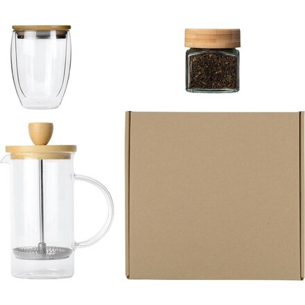 Подарочный набор с френчпрессом, стаканом и чаем