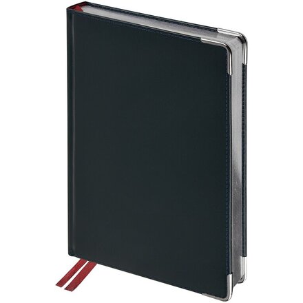 Ежедневник полудатированный «Imperium» А5 синий, срез серебристый