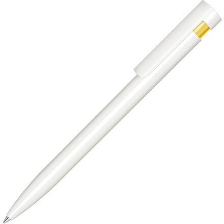 Ручка шариковая автоматическая "Liberty Polished Basic Antibac" белый/желтый