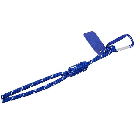 Брелок-веревочка на карабине, синий