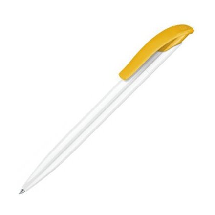 Ручка шариковая автоматическая "Challenger Polished Basic" белый/желтый