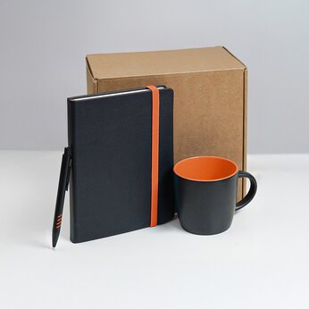 Набор подарочный "Hyper", черный/оранжевый