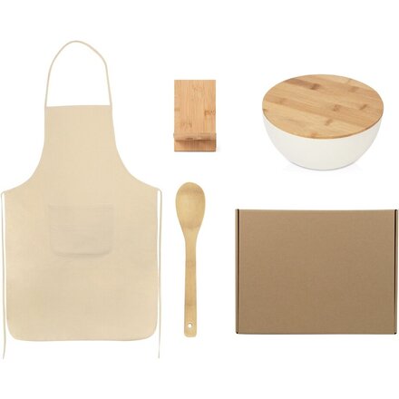 Подарочный набор с салатником, фартуком и подставкой