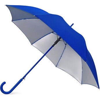 Зонт-трость "Silver Color" полуавтомат, синий/серебристый