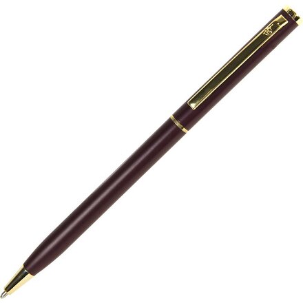 Ручка шариковая автоматическая "Slim" глянцевый бордовый/золотистый