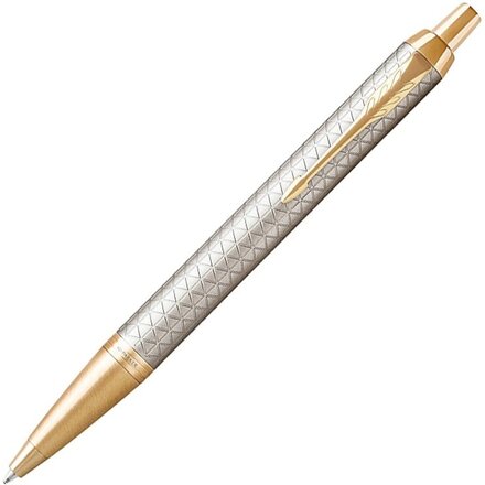 Шариковая ручка Parker "IM Premium", золотистый/серебристый/серый