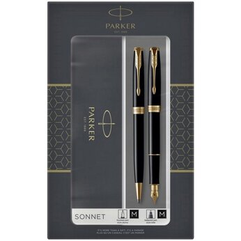 Набор из двух ручек Parker SONNET BLACK GT перьевая и шариковая ручка
