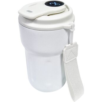 Кружка термическая "Clive" с дисплеем и ремешком, белый