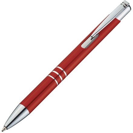 Ручка шариковая автоматическая "Ascot" красный/серебристый
