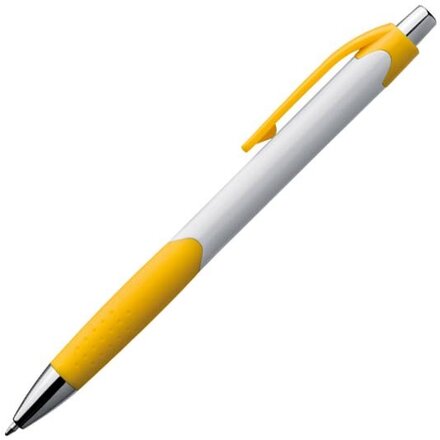 Ручка шариковая автоматическая "Mao" белый/желтый