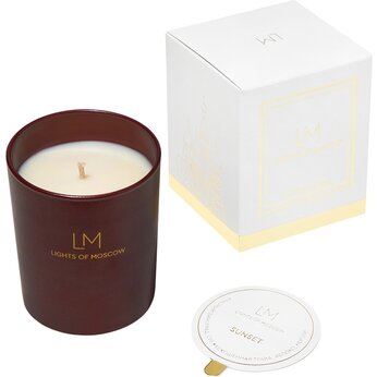 Ароматическая свеча в бордовом стакане Sunset, коллекция Exclusive, 250 мл