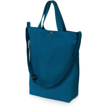 Сумка Helfer из хлопка на кнопке с регулирующейся лямкой, индиго