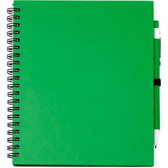 Блокнот LEYNAX с ручкой из переработанного картона, папоротник