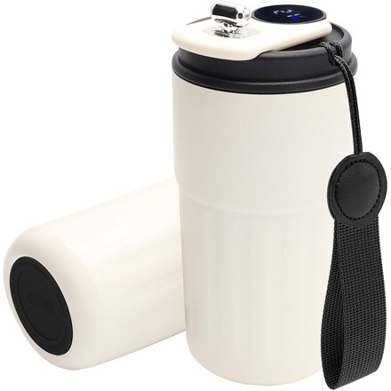 Кружка термическая "Ashly To Go" с дисплеем, белый/ черный