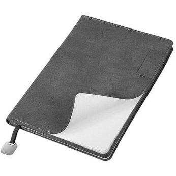 Ежедневник недатированный "Flexy Tenero Suede" с петлей, серый, срез серый