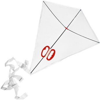 Воздушный змей "РОМБ" , белый