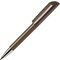 Ручка шариковая автоматическая "Flow C CR" коричневый/серебристый