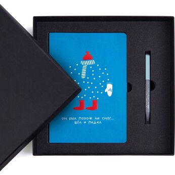 Набор подарочный: блокнот А5 "1818-15", ручка шарик/автомат "Sweety", бирюзовый