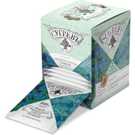 Чай черный с можжевельником и пихтой в индивидуальном саше конверте 15 пакетиков