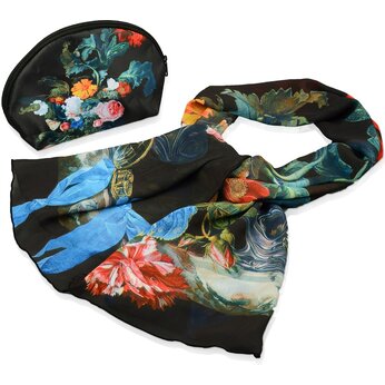 Набор «Цветы»: косметичка и шарф