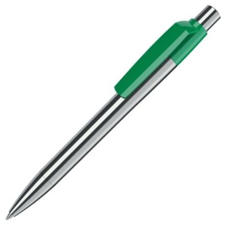 Ручка шариковая автоматическая "Mood Metal M M1" серебристый/зеленый
