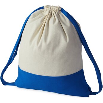 Рюкзак-мешок Cotton из хлопка 170 г, натуральный/синий