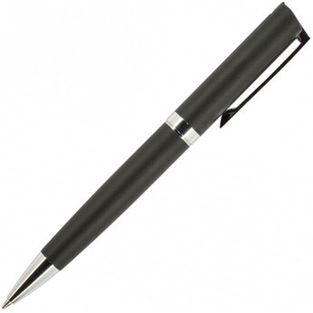 Ручкa BrunoVisconti шариковая автоматическая 1мм синяя Milano Graphite (черный металлический корпус)
