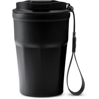 Термокружка KEURY из нержавеющей стали с двойными стенками и ручкой с керамической отделкой, черный.