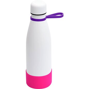 Термобутылка  "Olivia To Go" с манжетой, белый/розовый/фиолетовый