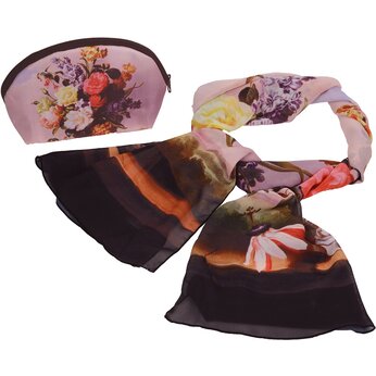 Набор «Букет»: косметичка и шарф