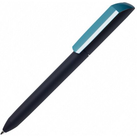 Ручка шариковая автоматическая "Flow Pure GOM K" софт-тач, черный/темно-бирюзовый